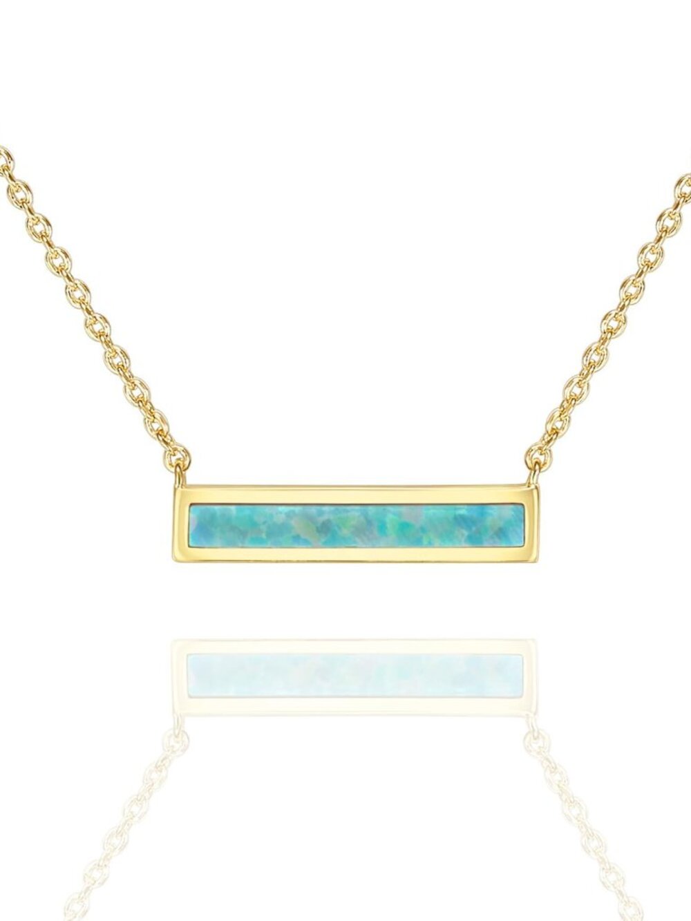 14k Gold Plated Opal Pendant Necklaces For Women | Created Opal Cubic Zirconia D